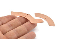 Copper Blank, 6 Raw Copper Stamping Blanks With 2 Holes, Charms, Connectors, Pendants (50x10x0.80mm) M281