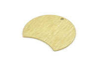 Brass Moon Charm, 6 Textured Raw Brass Moon Charms With 1 Hole, Stamping Blanks (28x21x0.80mm) M064