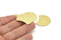 Brass Moon Charm, 6 Textured Raw Brass Moon Charms With 1 Hole, Stamping Blanks (28x21x0.80mm) M064