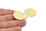 Brass Moon Charm, 6 Textured Raw Brass Moon Charms With 2 Holes, Stamping Blanks (28x21x0.80mm) M065