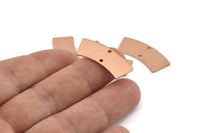 Copper Blank, 10 Raw Copper Stamping Blanks With 2 Holes, Charms, Connectors, Pendants (28x10x0.80mm) M283