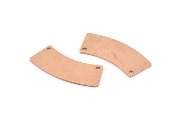 Copper Blank, 10 Raw Copper Stamping Blanks With 2 Holes, Charms, Connectors, Pendants (28x10x0.80mm) M284