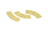 Brass Rectangle Blank, 10 Raw Brass Rectangle Bars With 2 Holes (37x10x0.80mm) M076