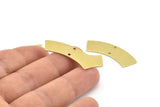 Brass Rectangle Blank, 10 Raw Brass Rectangle Bars With 2 Holes (37x10x0.80mm) M076