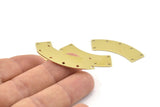 Brass Rectangle Blank, 10 Raw Brass Rectangle Stamping Blanks With 7 Holes (37x10x0.80mm) M078
