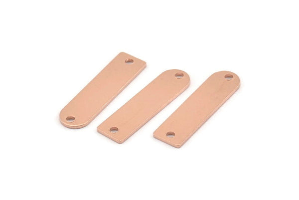 Raw Copper Charm, 24 Raw Copper Geometric Connectors With 2 Holes, Charms, Findings (23x6x0.80mm) M091