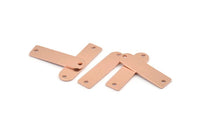 Raw Copper Charm, 24 Raw Copper Geometric Connectors With 2 Holes, Charms, Findings (23x6x0.80mm) M091