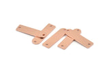 Raw Copper Charm, 24 Raw Copper Geometric Connectors With 2 Holes, Charms, Findings (23x6x0.80mm) M091