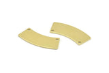 Brass Rectangle Blank, 12 Raw Brass Rectangle Connectors With 2 Holes, Stamping Blanks (28x10x0.80mm) M083