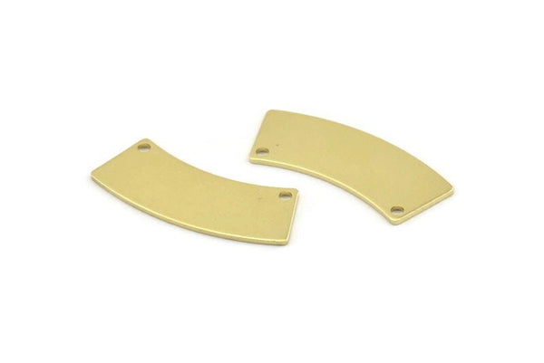 Brass Rectangle Blank, 12 Raw Brass Rectangle Connectors With 2 Holes, Stamping Blanks (28x10x0.80mm) M083