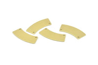Brass Rectangle Blank, 12 Raw Brass Rectangle Connectors With 2 Holes, Stamping Blanks (28x10x0.80mm) M083