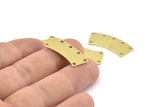 Brass Rectangle Blank, 12 Raw Brass Rectangle Connectors With 7 Holes, Stamping Blanks (28x10x0.80mm) M084