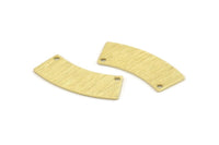 Brass Rectangle Blank, 12 Textured Raw Brass Rectangle Connectors With 2 Holes, Stamping Blanks (28x10x0.80mm) M086