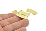 Brass Rectangle Blank, 12 Textured Raw Brass Rectangle Connectors With 2 Holes, Stamping Blanks (28x10x0.80mm) M086