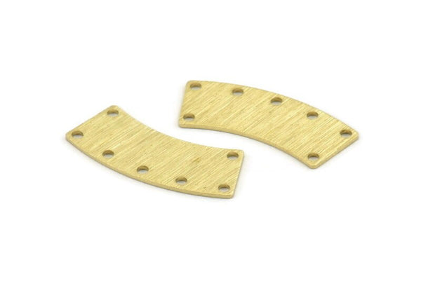 Brass Rectangle Blank, 12 Textured Raw Brass Rectangle Connectors With 7 Holes, Stamping Blanks (28x10x0.80mm) M088