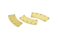 Brass Rectangle Blank, 12 Textured Raw Brass Rectangle Connectors With 7 Holes, Stamping Blanks (28x10x0.80mm) M088
