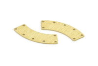 Brass Rectangle Blank, 10 Textured Raw Brass Rectangle Connectors With 7 Holes, Stamping Blanks (37x10x0.80mm) M096