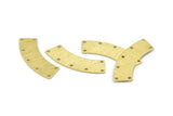 Brass Rectangle Blank, 10 Textured Raw Brass Rectangle Connectors With 7 Holes, Stamping Blanks (37x10x0.80mm) M096
