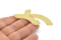 Brass Rectangle Blank, 8 Raw Brass Rectangle Connectors With 2 Holes, Stamping Blanks (50x10x0.80mm) M093