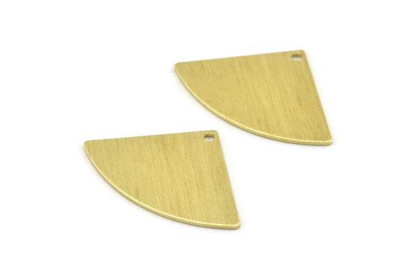 Brass Triangle Charm, 10 Textured Raw Brass Fan Charms With 1 Hole, Stamping Blanks, Findings (30x19x0.80mm) M324
