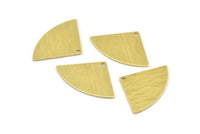 Brass Triangle Charm, 10 Textured Raw Brass Fan Charms With 1 Hole, Stamping Blanks, Findings (30x19x0.80mm) M324