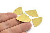Brass Triangle Charm, 10 Textured Raw Brass Fan Charms With 2 Holes, Stamping Blanks, Findings (30x19x0.80mm) M323