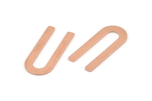 U Shape Blank, 12 Raw Copper U Shaped Stamping Blanks, Findings (30x13x0.80mm) M319
