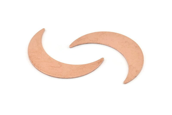 Copper Moon Blank, 10 Raw Copper Crescent Moon Blanks, Stamping Blanks (35x9x0.80mm) M304