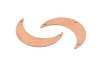 Copper Moon Charm, 10 Raw Copper Crescent Moon Charms With 3 Holes, Stamping Blanks (35x9x0.80mm) M305