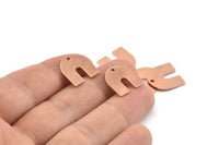 U Shaped Charm, 12 Raw Copper U Shaped Charms With 1 Hole, Stamping Blanks, Findings (15x0.80mm) M312