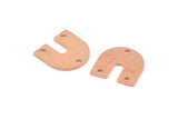 U Shaped Charm, 12 Raw Copper U Shaped Charms With 3 Holes, Stamping Blanks, Findings (15x0.80mm) M313