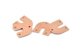 U Shaped Charm, 12 Raw Copper U Shaped Charms With 3 Holes, Stamping Blanks, Findings (15x0.80mm) M313
