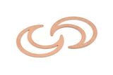 Copper Moon Blank, 6 Raw Copper Crescent Moon Blanks (42x16x0.80mm) M300