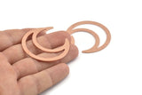 Copper Moon Blank, 6 Raw Copper Crescent Moon Blanks (42x16x0.80mm) M300