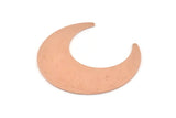 Copper Moon Blank, 4 Raw Copper Crescent Moon Blanks (42x16x0.80mm) M307