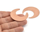 Copper Moon Blank, 4 Raw Copper Crescent Moon Blanks (42x16x0.80mm) M307