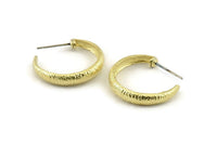 Earring Studs, 4 Raw Brass -  Circle Stud Earrings - Brass Earrings - Circle Earrings (24x5mm) N1307