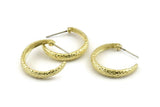 Earring Studs, 4 Raw Brass -  Circle Stud Earrings - Brass Earrings - Circle Earrings (24x5mm) N1308