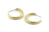 Earring Studs, 4 Raw Brass -  Circle Stud Earrings - Brass Earrings - Circle Earrings (24x5mm) N1308