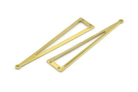 Brass Triangle Charm, 12 Raw Brass Triangle Charms With 3 Holes, Findings (60x13x0.80mm) A1483