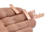 D Shape Earring, 10 Raw Copper D Shape Stud Earrings (23x6x0.80mm) M090 A1491