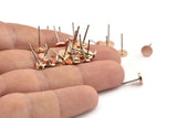 Copper Round Earring, 12 Raw Copper Round Stud Earrings (6x0.80mm) M001 A1496