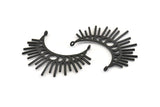 Moon Phases Pendant, 2 Oxidized Black Brass Crescent Pendants With 2 Loops, Earring Findings (48x23x1mm) N1017 S684