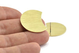 Brass Moon Earring, 4 Textured Raw Brass Moon Stud Earrings (28x21x0.80mm) M062 A1507