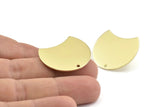 Brass Moon Earring, 4 Raw Brass Moon Stud Earrings With 1 Hole (28x21x0.80mm) M055 A1512