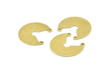 Dairesel Charm, 12 Ham Pirinç - Pirinç Charm - Charm Kolye - 2 Döngülü Pirinç Daire Charmlar, Boşluklar (23x21x0,80 mm) A1520