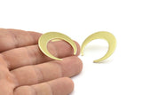 Brass Moon Earring, 8 Raw Brass Crescent Moon Stud Earrings (30x28x0.80mm) A1437 A1451