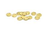 Brass Round Tag, 24 Textured Raw Brass Round Tags With 2 Holes, Stamping Tags (10x0.80mm) M336