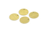 Brass Round Tag, 24 Textured Raw Brass Round Tags With 1 Hole, Stamping Tags (12x0.80mm) M337