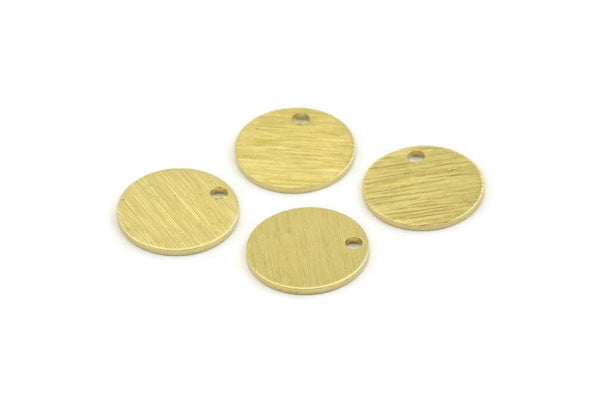 Brass Round Tag, 24 Textured Raw Brass Round Tags With 1 Hole, Stamping Tags (12x0.80mm) M337